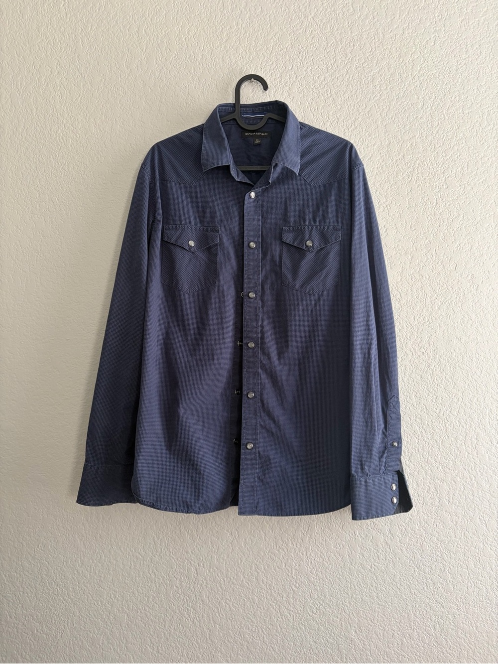 Banana Republic Navy Blue Casual Pearl Snap Shirt